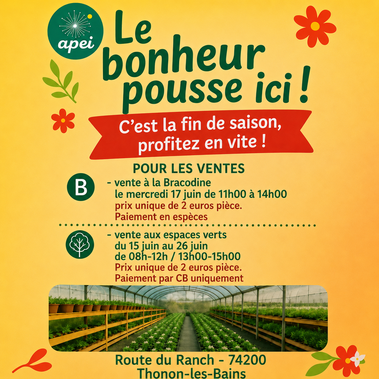 Atelier espaces verts ; fin de saison : profitez en !
